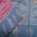 Pink with Grey Zig Zag Motifs Kubera Pattu Saree - Thenianantham