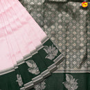 Pink with Black Floral Kubera Pattu Saree - Thenianantham