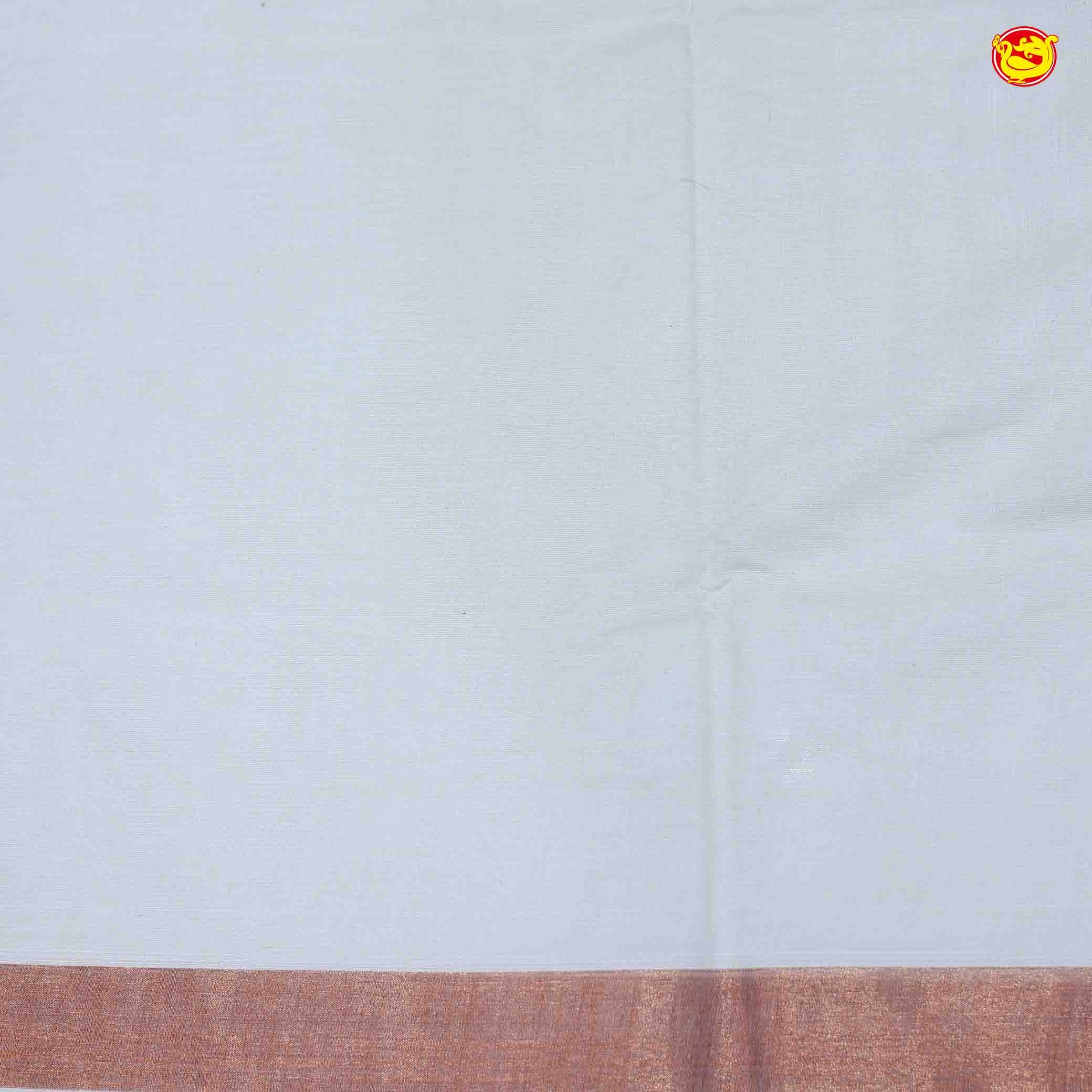 Southloom Exclusive Onam Kerala Traditional Fancy Border Floral Cotton Saree (Matching Plain Blouse Included) - Thenianantham