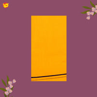 Orange With Blue Border Men’s Kaavi Temple Wear Dhotis