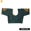 Green With Aari Embroidery work Women Readymade Blouse
