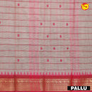 Peach with Light Pink Pure Chettinad Cotton Saree without Blouse - Thenianantham