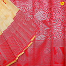 Sandel with Red Mango Motifs Kubera Pattu Saree - Thenianantham