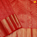 Red Circle Floral Tissue Wedding Silk Saree - Thenianantham