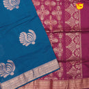 Blue With Light Magenta Kalyani Cotton Saree