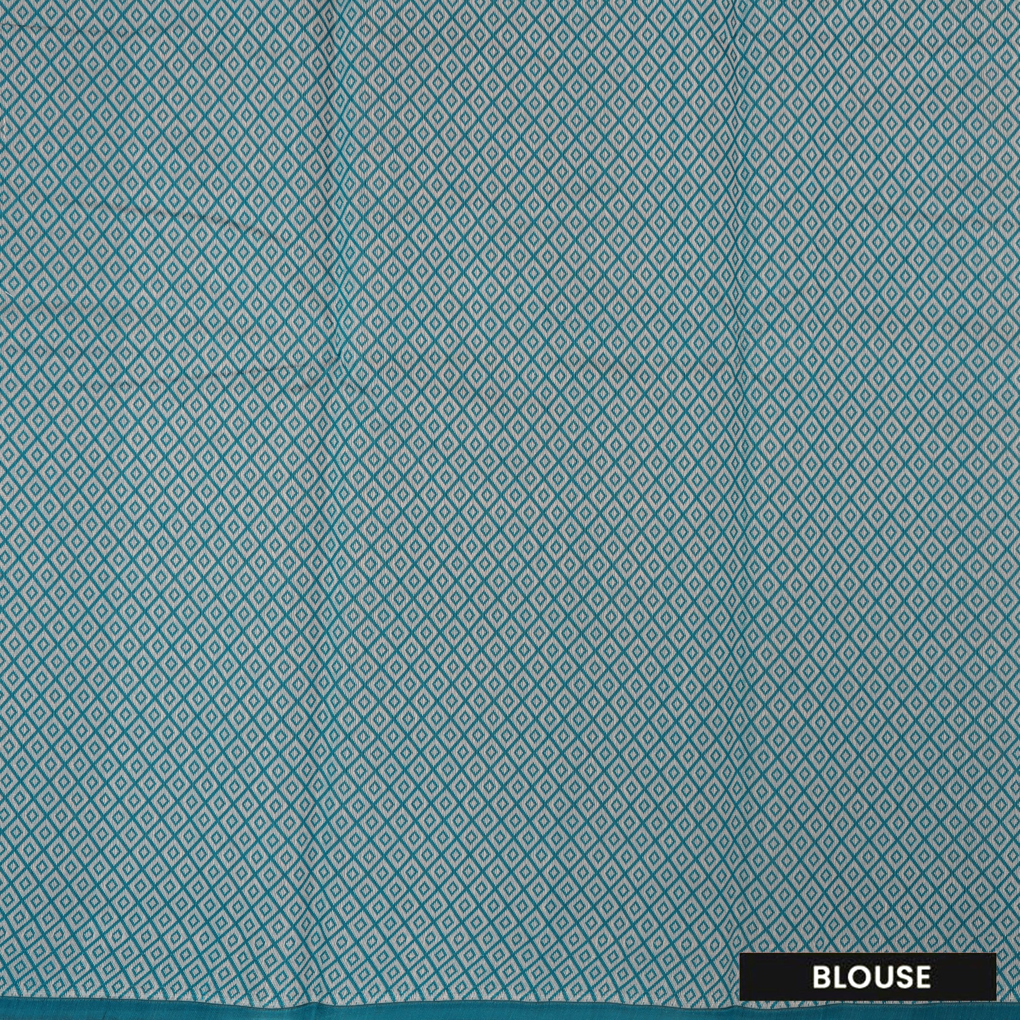 Teal Blue With Sandal Zari  Silk Cotton Saree