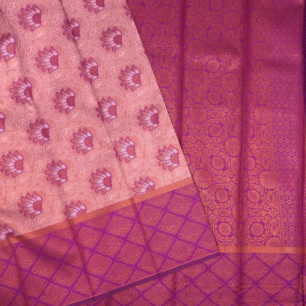 Baby Pink with Dark Magenta Kubera Pattu Saree
