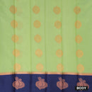 Green With  Blue  Border Silk Cotton Saree