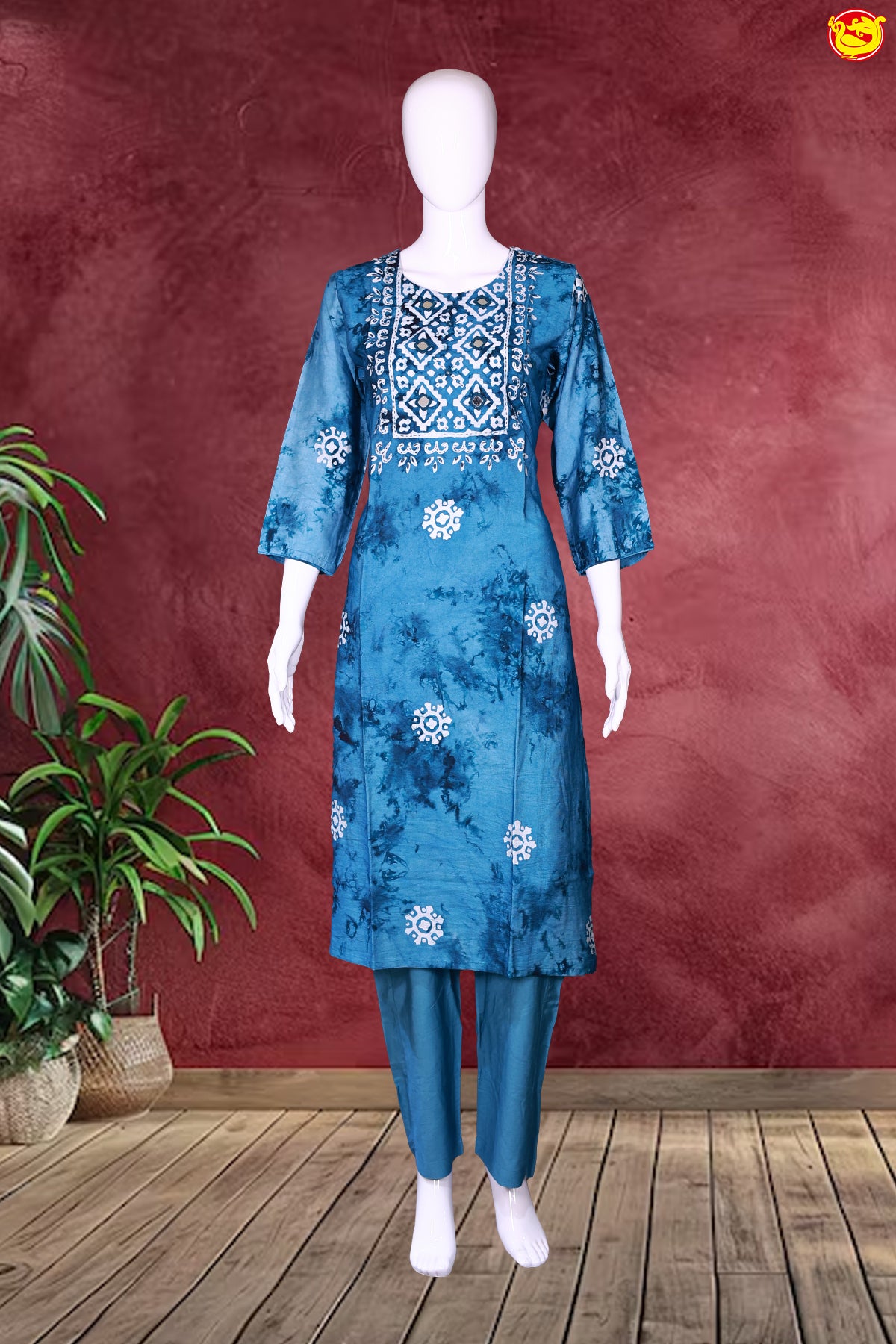 Denim Blue Ladies Branded Readymade Chudi Set