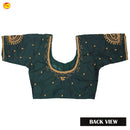 Green With Aari Embroidery work Women Readymade Blouse