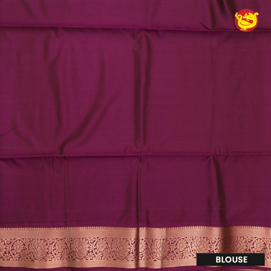 Brown with Purple Soft Silk Saree - Thenianantham