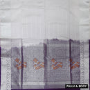 Silver With Purple Soft Silk Saree