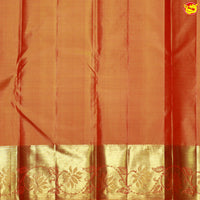 Red Jacquard Gold Zari Floral Motifs Border Kanjivaram Wedding Silk Saree