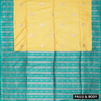 Yellow  with Green  Soft Silk Saree