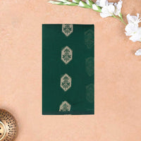 Dark Green With Sandal Zari  Silk Cotton Saree