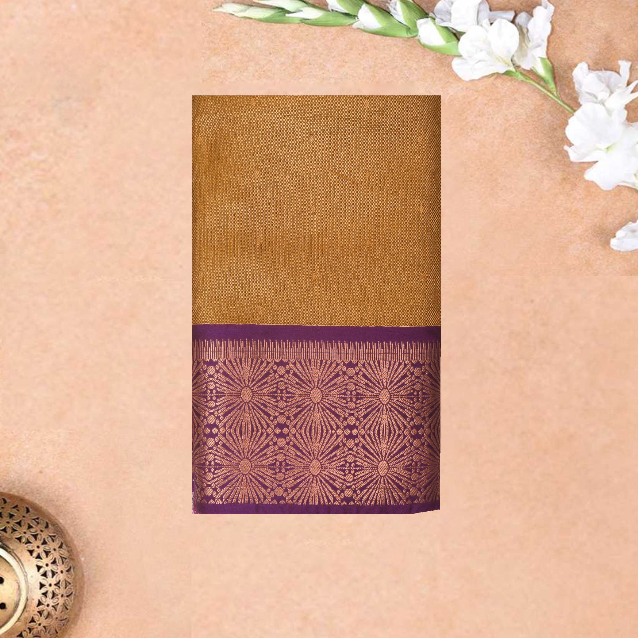 Ten With Purple Soft Silk Saree