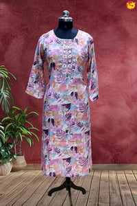 Muliticoloured Beautiful Floral Motifs Ladies Branded Readymade Maxi Top