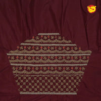 Chocolate Brown Bridal Aariwork Blouse - Thenianantham