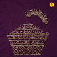 Deep Purple Bridal Aariwork Blouse - Thenianantham