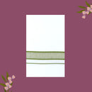 White with green Fancy Border Single Layer Cotton Men’s Dhoti