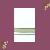 White with green Fancy Border Single Layer Cotton Men’s Dhoti