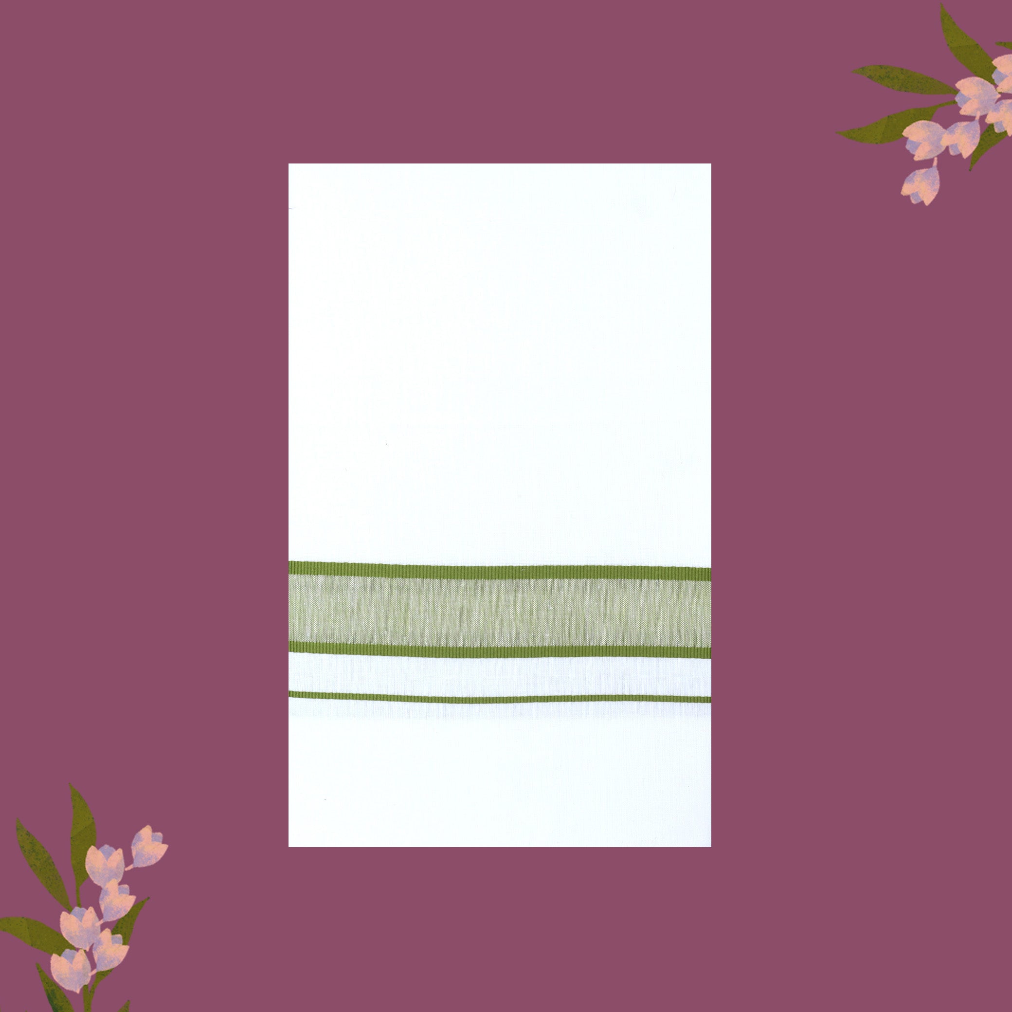 White with green Fancy Border Single Layer Cotton Men’s Dhoti