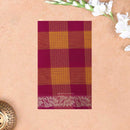 Yellow  – Brown Small Checked Pattern Pure Chettinad Cotton Saree without Blouse
