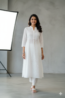 White Colour With Floral  Design Ladies Branded Umbrella Top Readymade