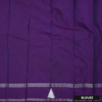 Dark Purple With Silver Border  Arani Silk Saree
