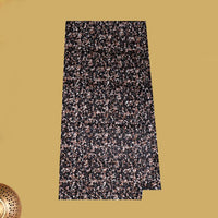 black with Brown And White flower design Cotton Printed Lungi