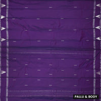 Dark Purple With Silver Border  Arani Silk Saree