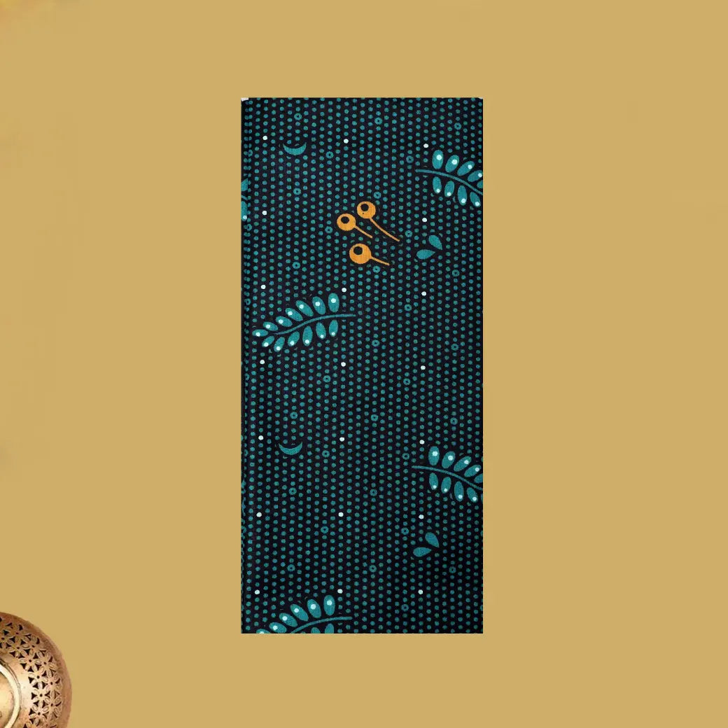 Navy Blue with Sea Green flower design Cotton Printed Lungi