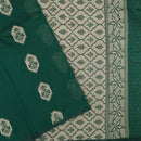 Dark Green With Sandal Zari  Silk Cotton Saree
