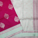 Dark Pink  with Pale Green  Soft Silk Saree