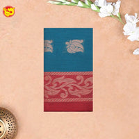 Blue With Light Maroon Kalyani Cotton Saree