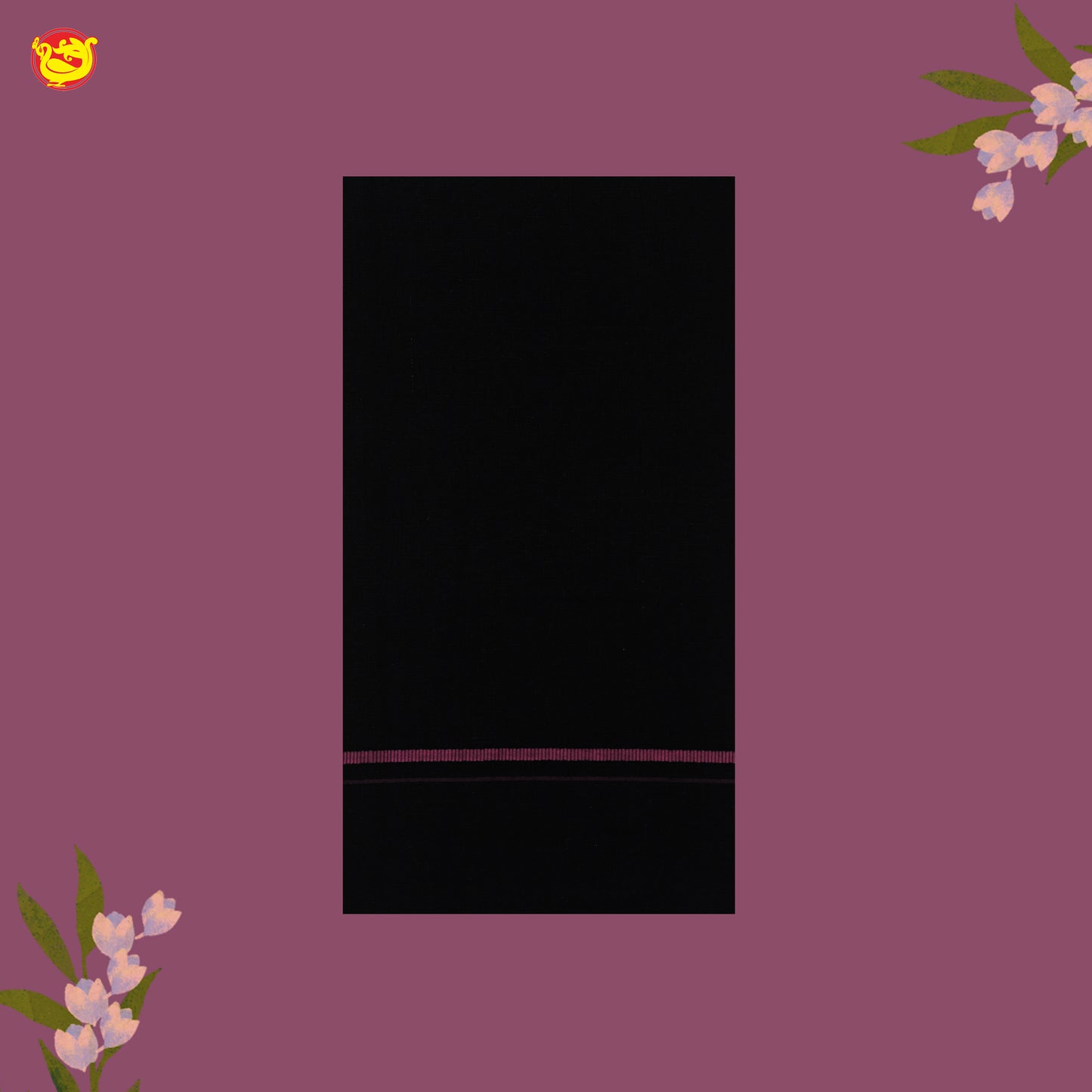 Black With Pink Border Men’s Temple Wear Dhotis