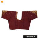 Dark Maroon With Aari Embroidery work Women Readymade Blouse