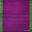 Brinjal  Purple With Green Border  Arani Silk Saree