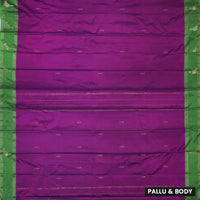 Brinjal  Purple With Green Border  Arani Silk Saree