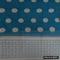 Deep Firozi Blue With Sandal Zari   Silk Cotton Saree