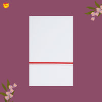 White with Red Fancy Border Single Layer Cotton Men’s Dhoti