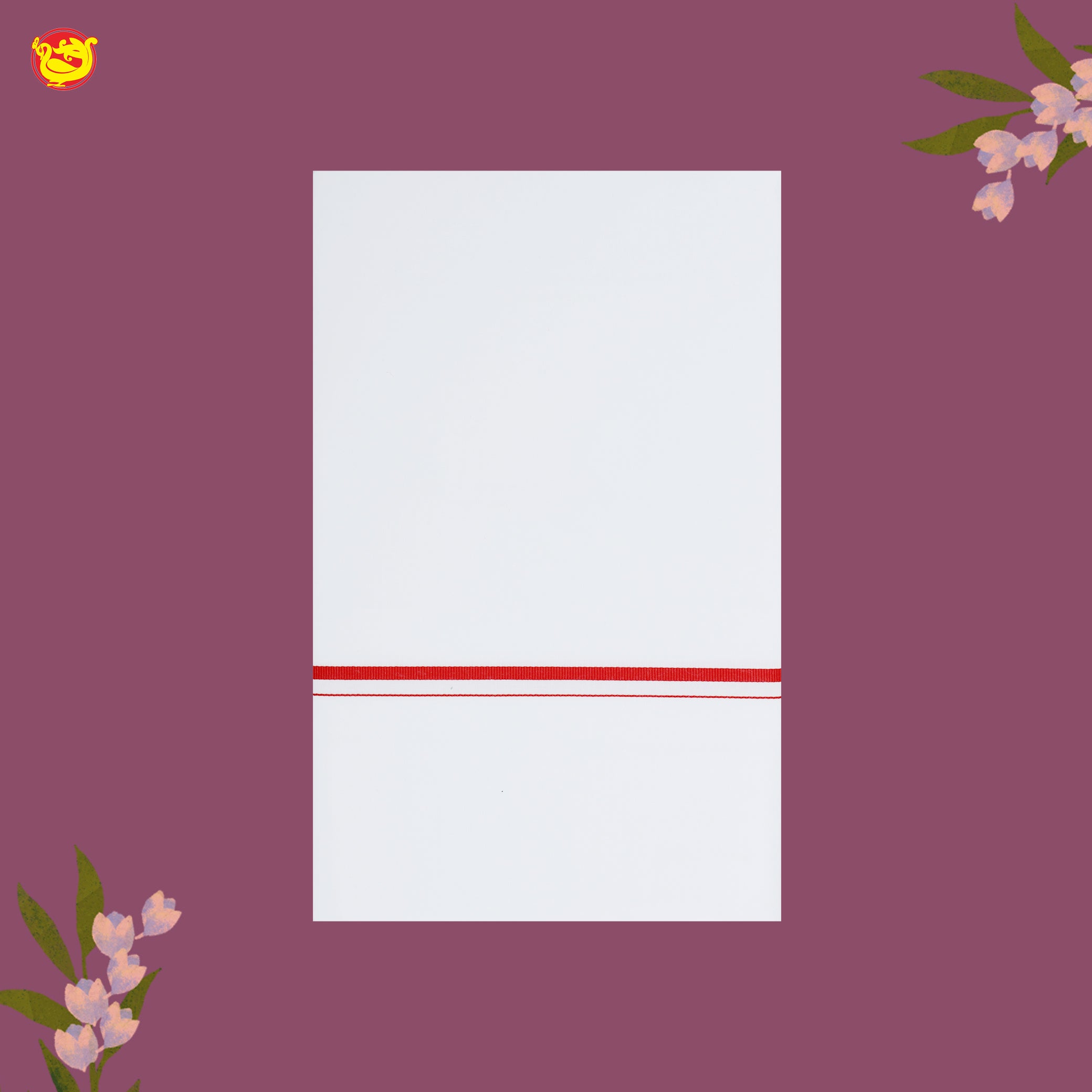 White with Red Fancy Border Single Layer Cotton Men’s Dhoti