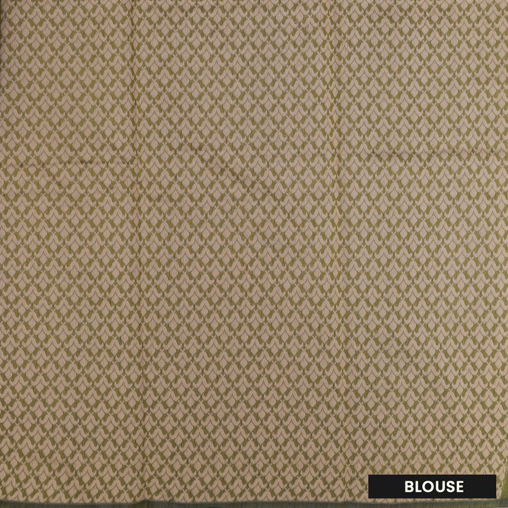 Olive green Blue With Sandal Zari   Silk Cotton Saree