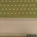 Olive green Blue With Sandal Zari   Silk Cotton Saree