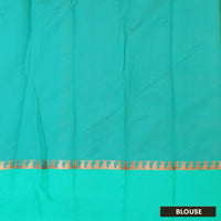 Yellow With  Green  Border Silk Cotton Saree