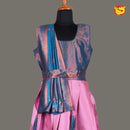 Light Pink with Peacock Blue & Women Branded Readymade Pattu Gown - Thenianantham