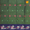 Green With Blue Pure Bengal Cotton Saree without Blouse