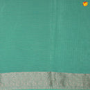 Pastel blue Stripes Design Tissue Crush Designer Saree with Readymade Designer HandWork Blouse - Thenianantham