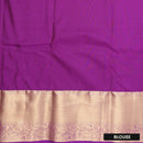 Rust Orange with  Purple Border Floral Motifs Soft Silk Saree