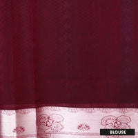 Navy Blue With  Maroon  Silk Cotton Saree